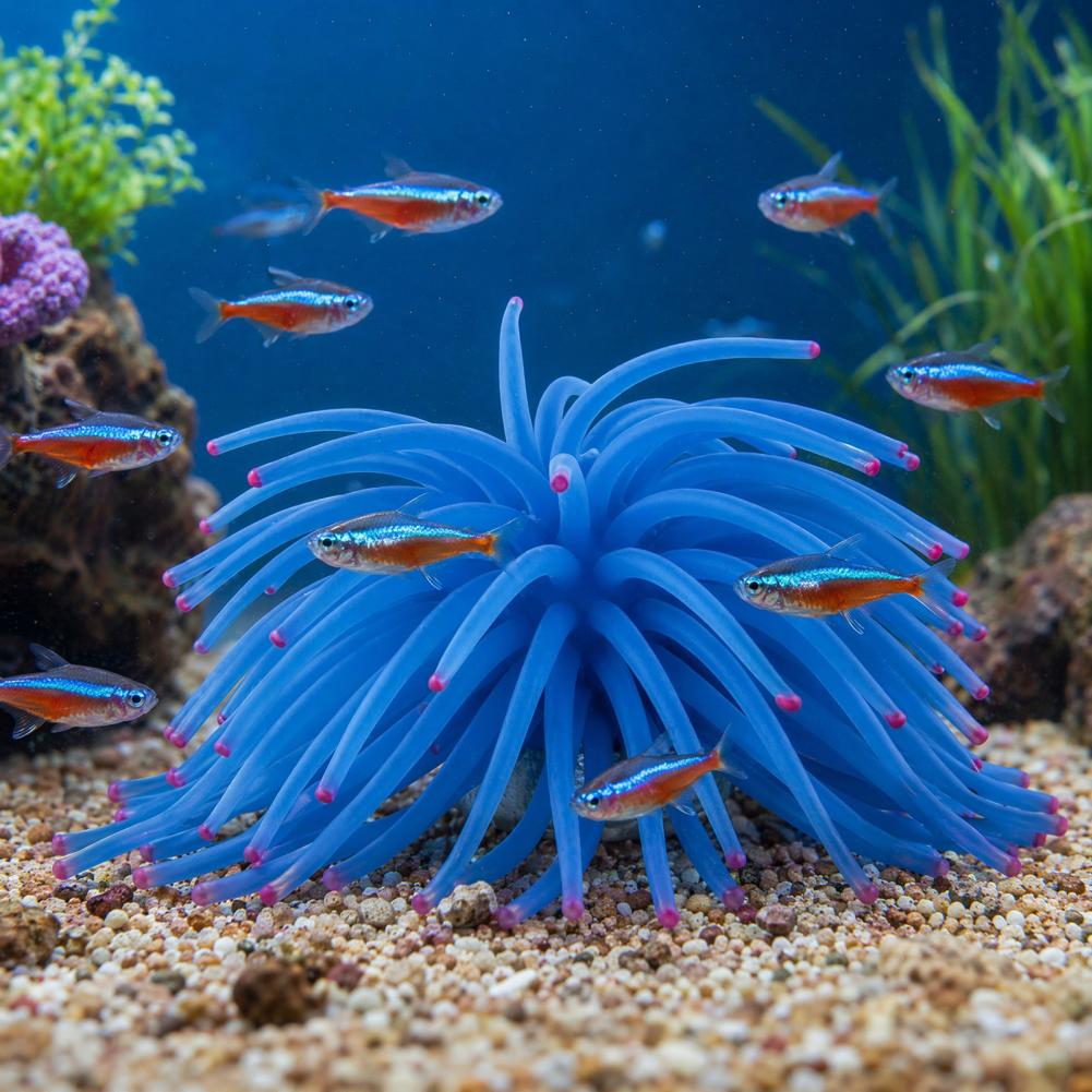 Aquarium Fish Accessories - Balık Tankı Süsü Silikon Deniz Anemonu