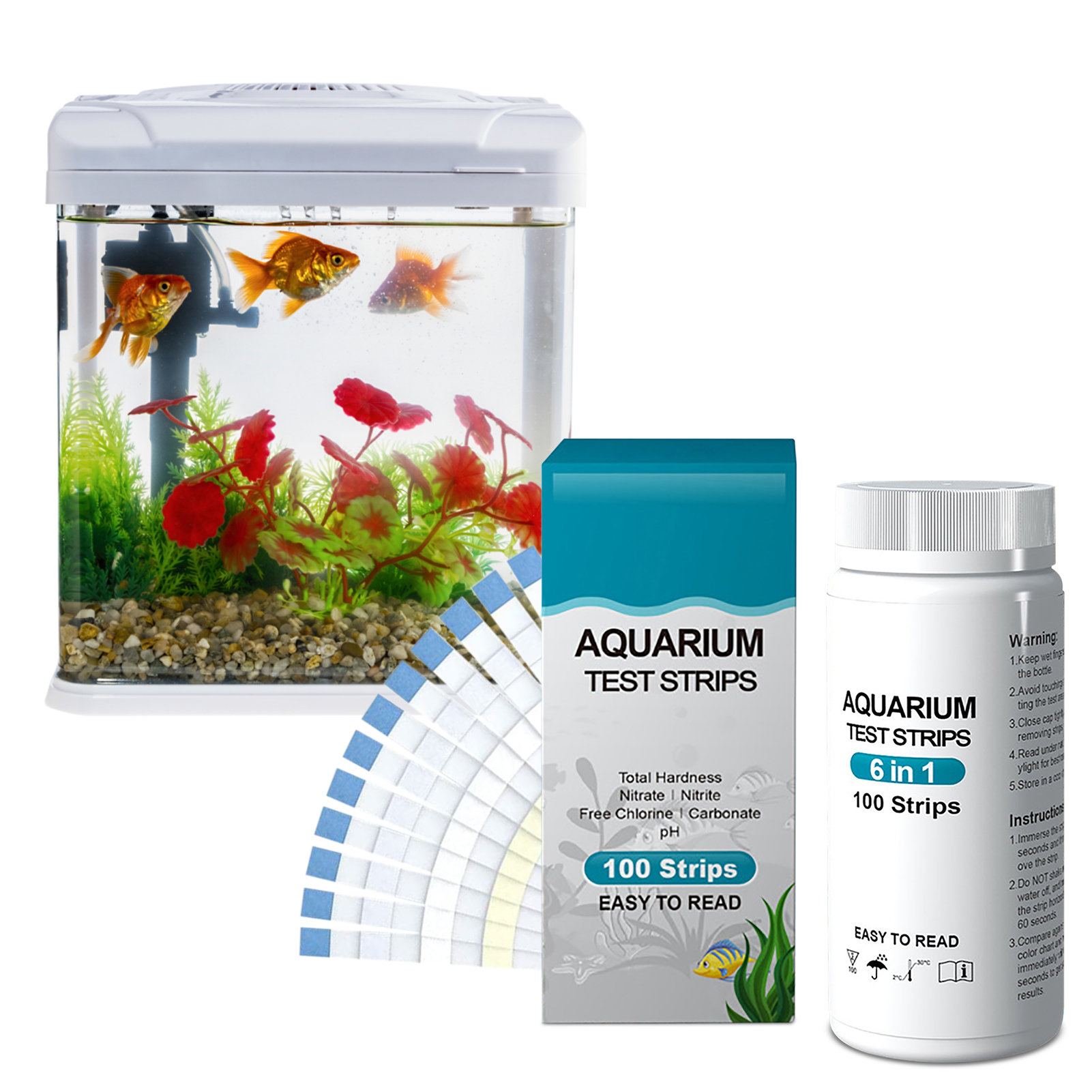 Aquarium Fish Quality - 100 adet 6-in-1 Su Kalitesi Test