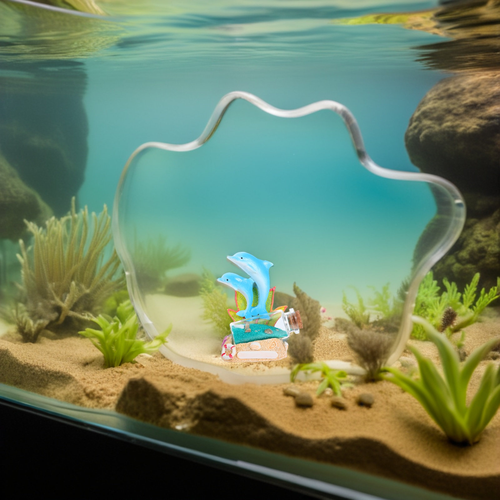 Aquarium Fish Dolphin - Yunus Reçine Heykeli, Deniz Temalı Dekorasyon,