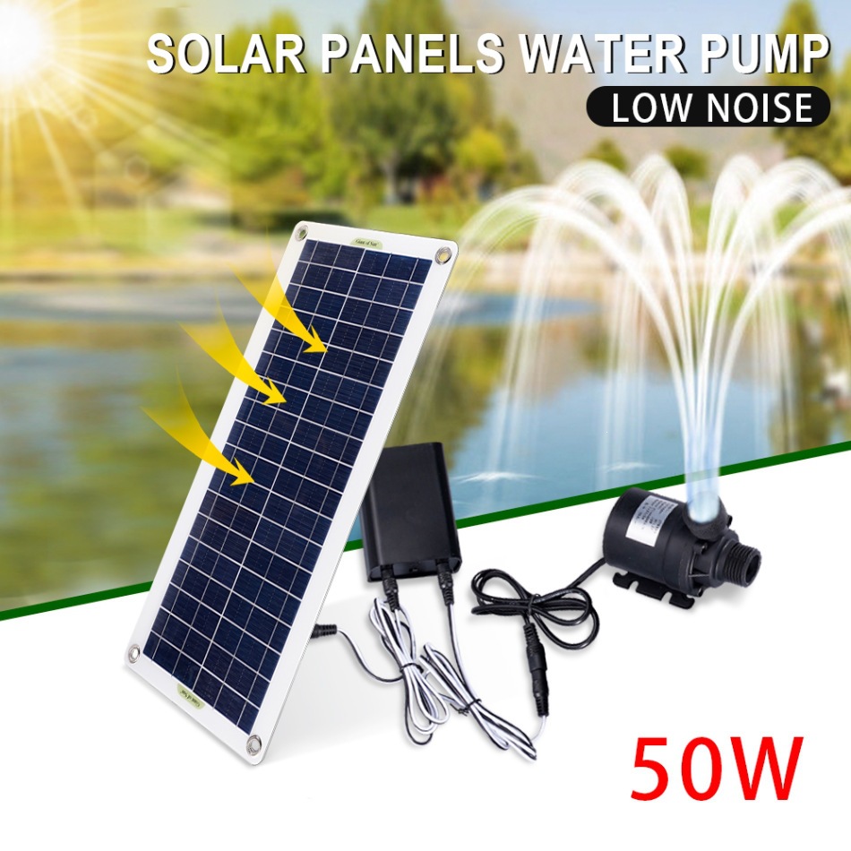 Aquarium Fish Accessories - 50W Güneş Enerjili Su Pompası Seti
