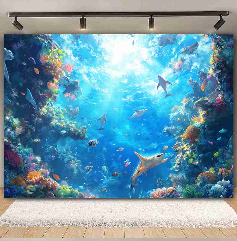 Sualtı Dünyası Arka Plan Fotoğ - Aquarium Fish Dolphin incelemesi ve fiyatı
