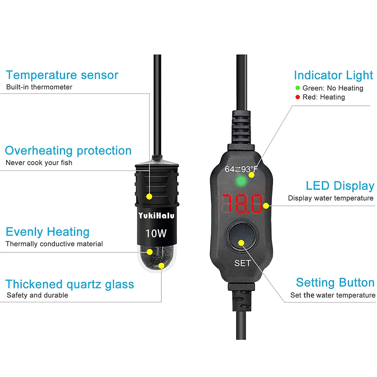10W Ayarlanabilir Akvaryum Isı - Aquarium Fish Cold Water incelemesi ve fiyatı