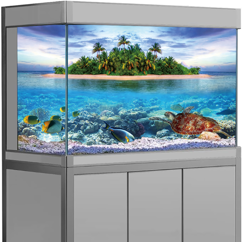3D Tropikal Plaj Okyanus Adası - Aquarium Fish Poster incelemesi ve fiyatı