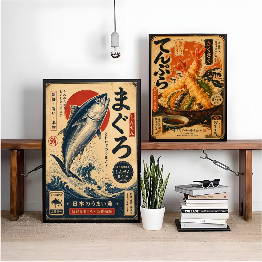 Vintage Japon Balık Suşi Lamia - Aquarium Fish Poster incelemesi ve fiyatı
