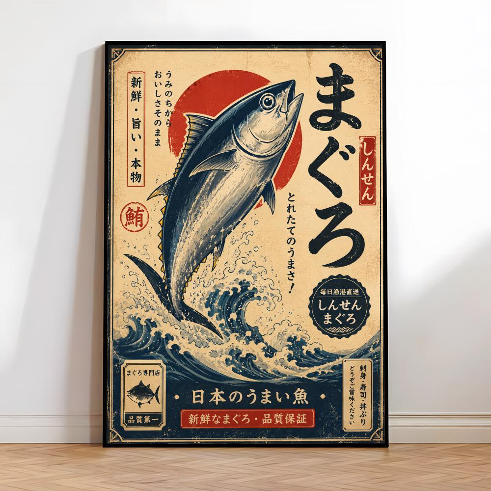Vintage Japon Balık Suşi Lamia - Aquarium Fish Poster incelemesi ve fiyatı